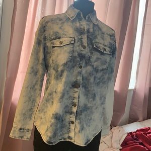 Oversized denim shirt